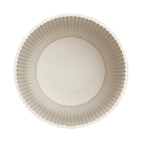 Elho 22cm Vibes Fold Round Plant Pot - White Linen - Old Railway Line Garden Centre