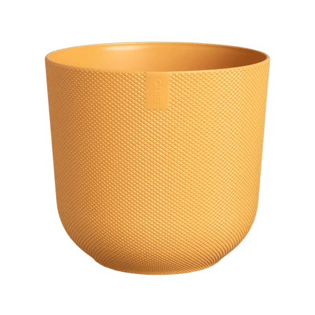 Elho 23cm Amber Yellow Jazz Round Recycled Plastic Pot - Old Railway Line Garden Centre