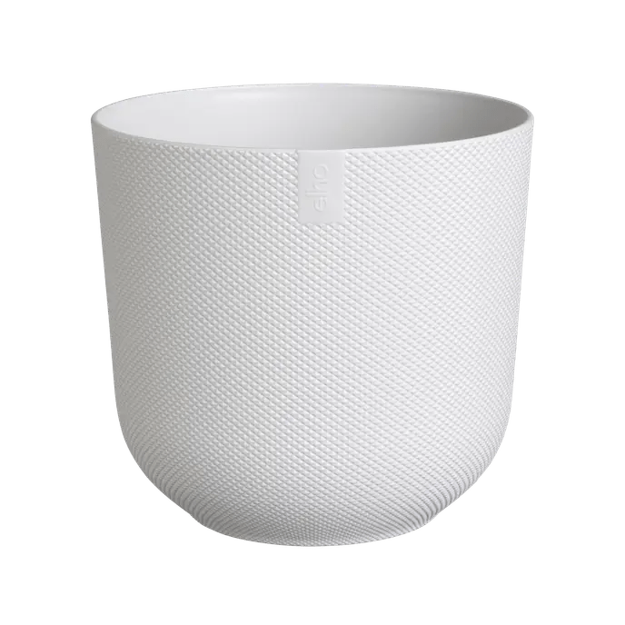 Elho 23cm Silky White Jazz Round Recycled Plastic Pot - Old Railway Line Garden Centre