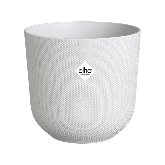 Elho 23cm Silky White Jazz Round Recycled Plastic Pot - Old Railway Line Garden Centre
