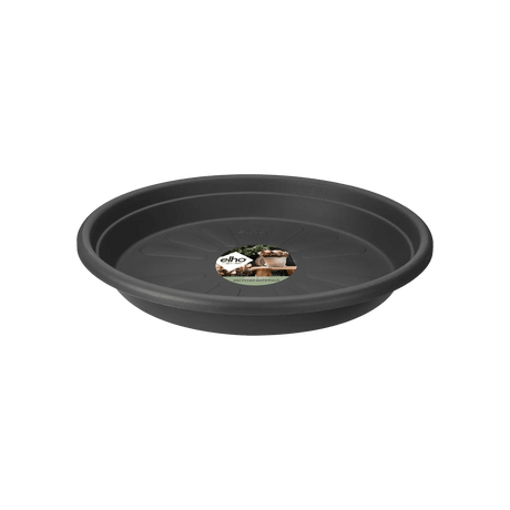 Elho 25cm Universal Round Plant Pot Saucer - Anthracite - Old Railway Line Garden Centre