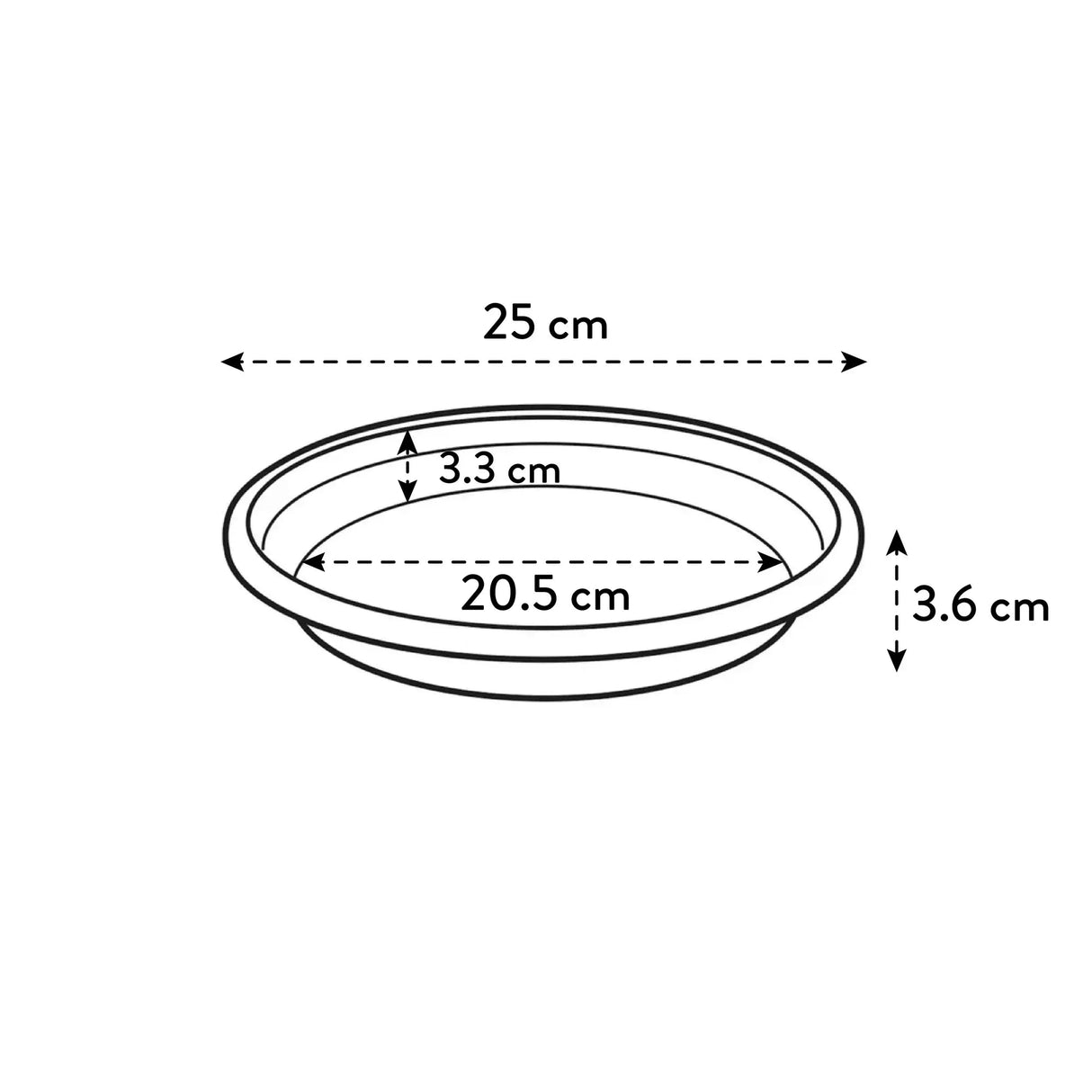 Elho 25cm Universal Round Plant Pot Saucer - Anthracite - Old Railway Line Garden Centre