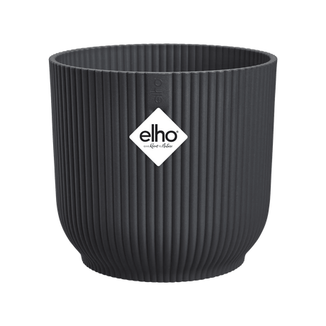 Elho 25cm Vibes Fold Round Plant Pot - Anthracite - Old Railway Line Garden Centre