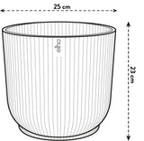 Elho 25cm Vibes Fold Round Plant Pot - White Linen - Old Railway Line Garden Centre