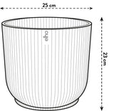 Elho 25cm Vibes Fold Round Plant Pot - White Linen