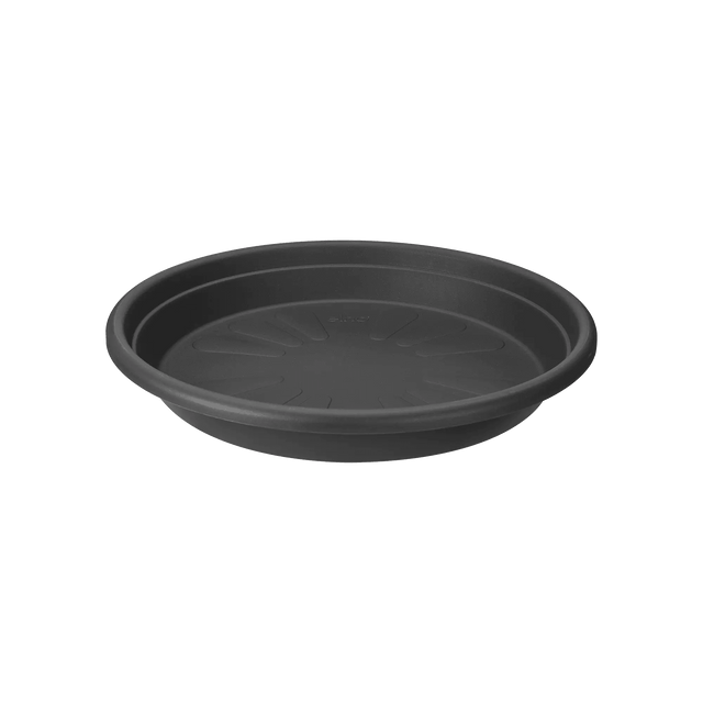Elho 28cm Universal Round Plant Pot Saucer - Anthracite - Old Railway Line Garden Centre