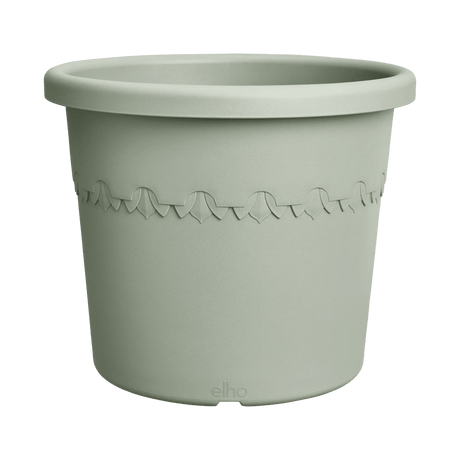 Elho 30cm Algarve Cylindro Plastic Pot - Thyme Green - Old Railway Line Garden Centre