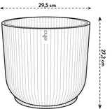 Elho 30cm Vibes Fold Round Plant Pot - White Linen - Old Railway Line Garden Centre