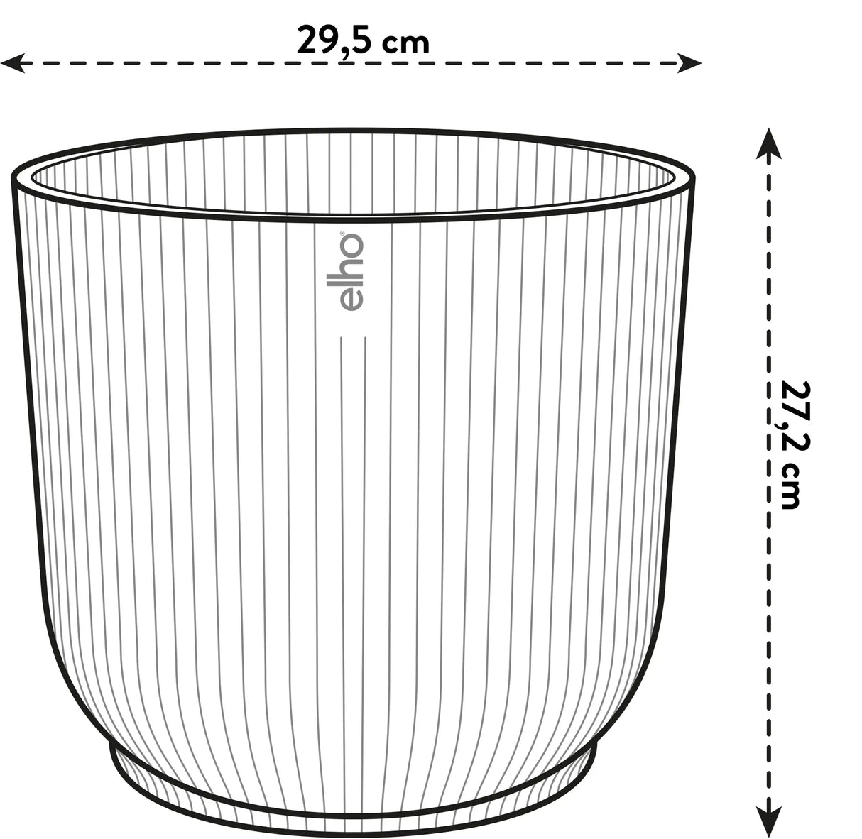 Elho 30cm Vibes Fold Round Plant Pot - White Linen