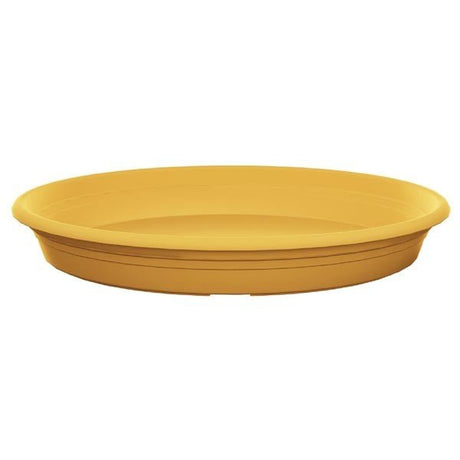 Elho 32cm Universal Round Plant Pot Saucer - Mustard - Old Railway Line Garden Centre