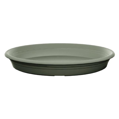 Elho 32cm Universal Round Plant Pot Saucer - Olive Green - Old Railway Line Garden Centre