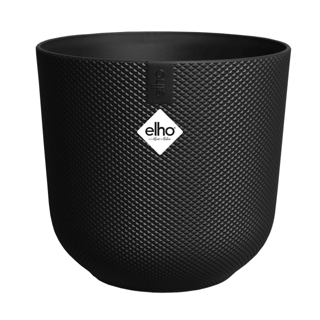 Elho 35cm Jazz Round Plastic Pot - Black - Old Railway Line Garden Centre