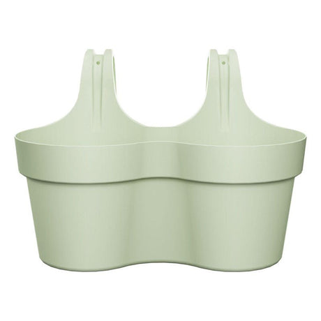 Elho 35cm Paris Balcony Hanger Duo Pot - Mint Green - Old Railway Line Garden Centre