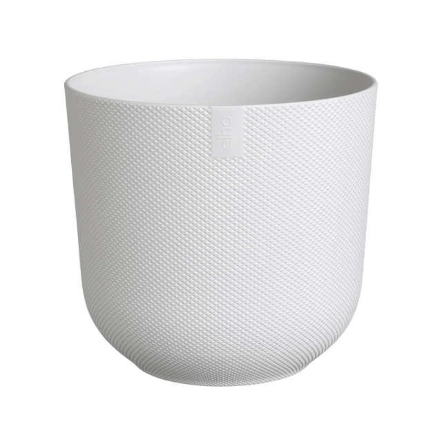 Elho 35cm Silky White Jazz Round Recycled Plastic Pot - Old Railway Line Garden Centre