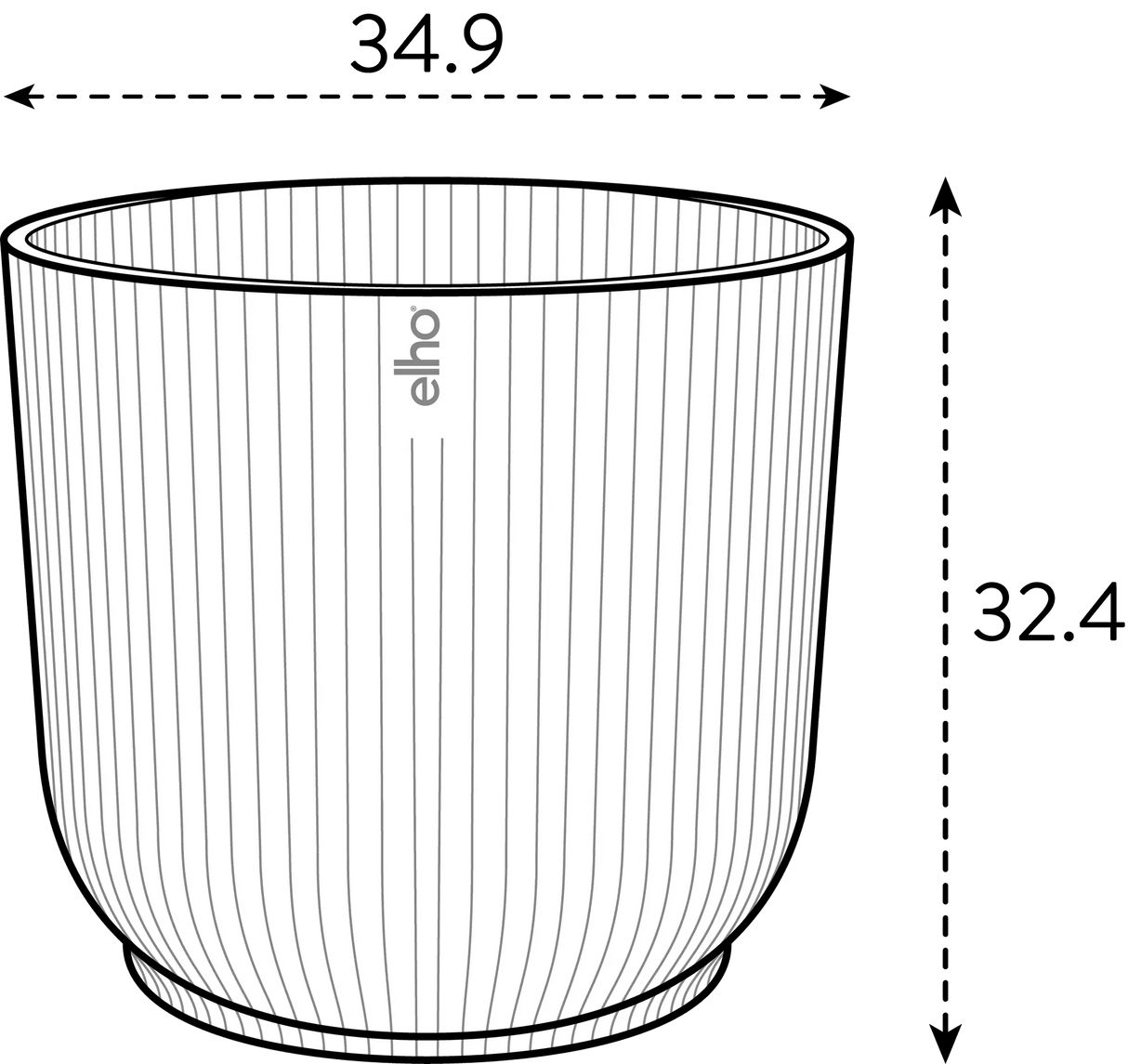 Elho 35cm Vibes Fold Round Plant Pot - Anthracite - Old Railway Line Garden Centre