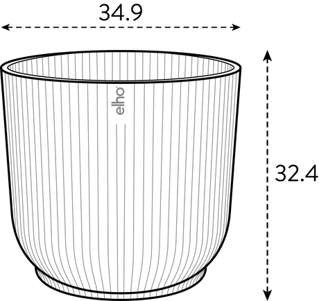 Elho 35cm Vibes Fold Round Plant Pot - Anthracite - Old Railway Line Garden Centre