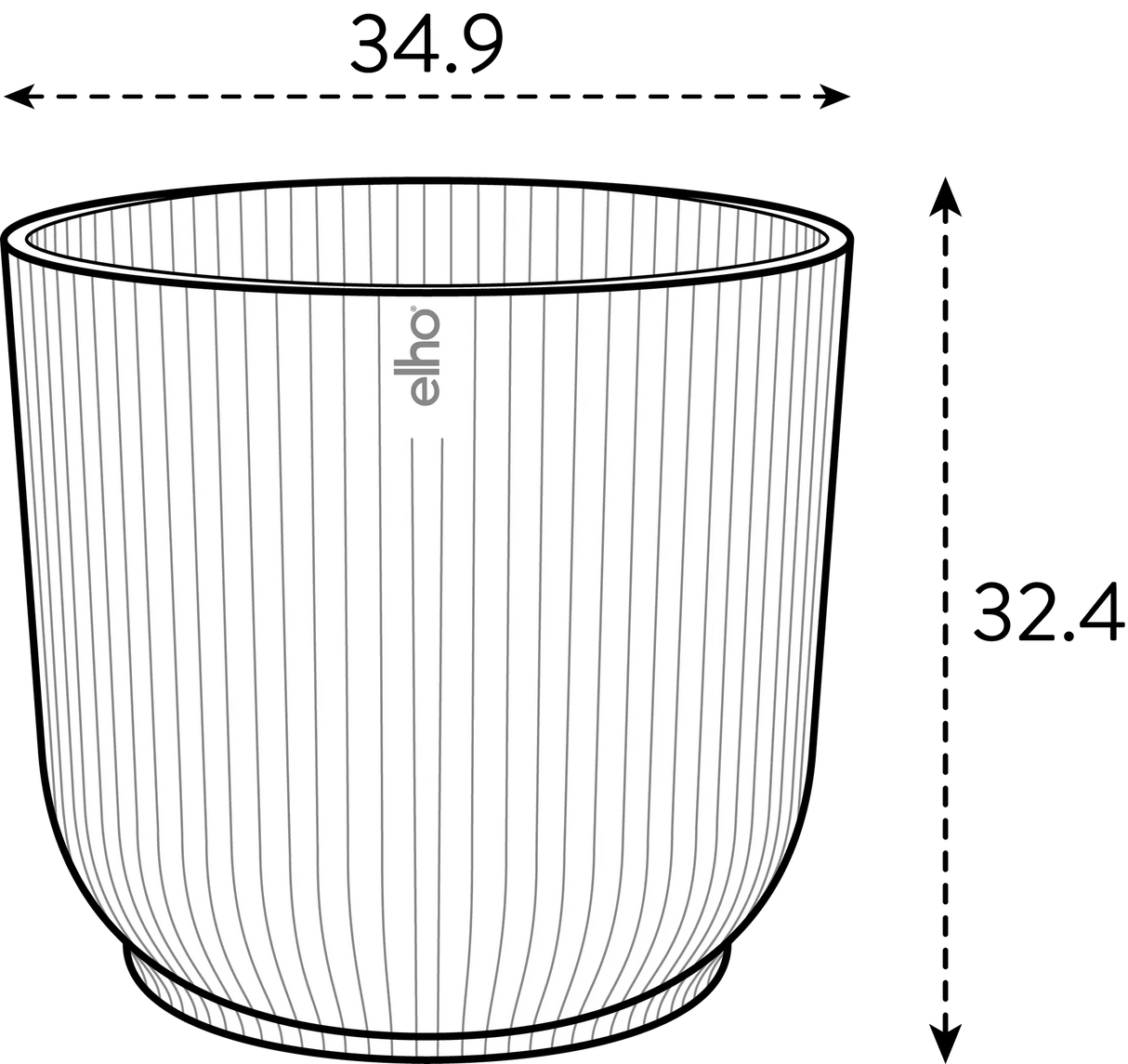 Elho 35cm Vibes Fold Round Plant Pot - Anthracite