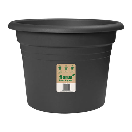 Elho 47cm Mediterran Clindro Plant Pot - Anthracite - Old Railway Line Garden Centre