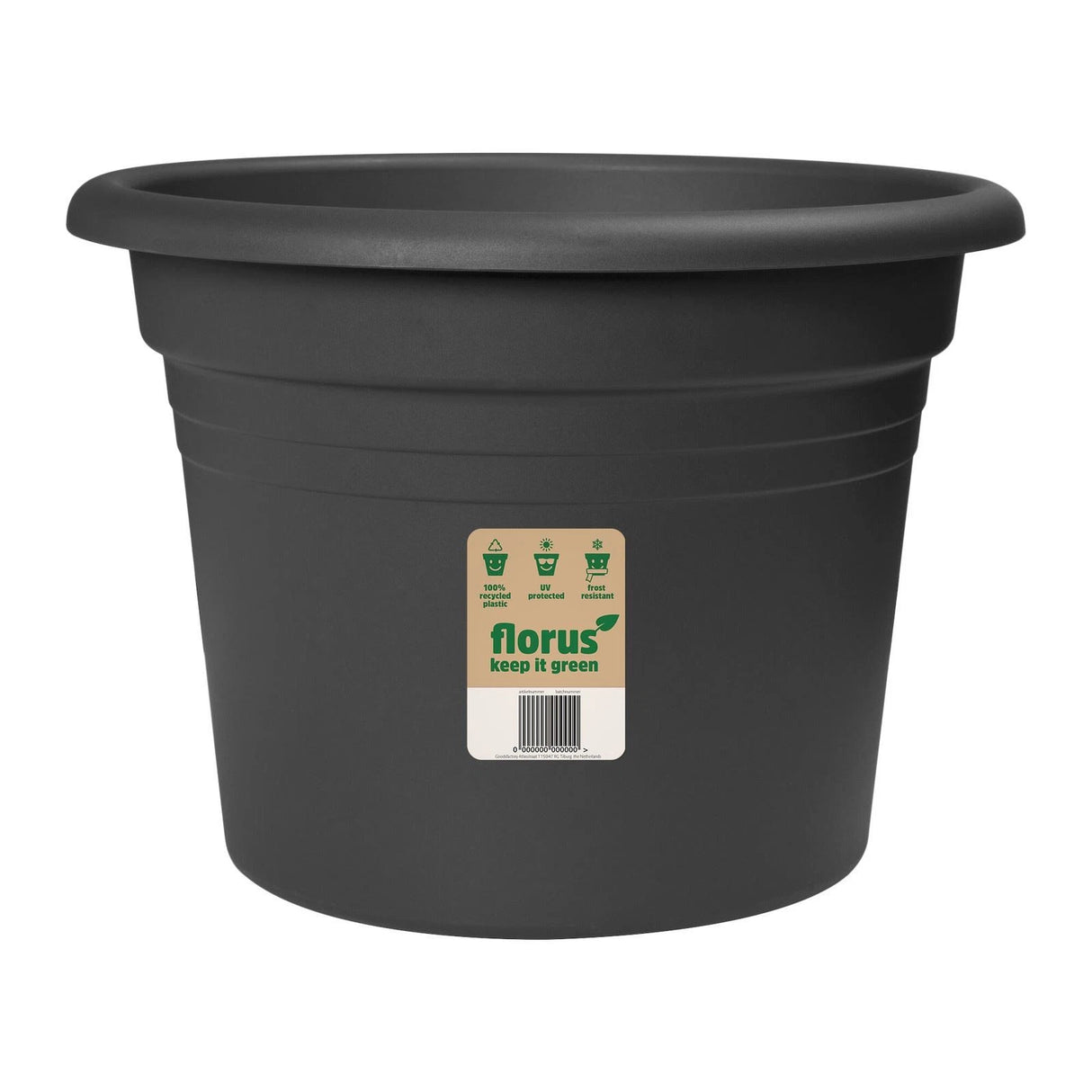 Elho 47cm Mediterran Clindro Plant Pot - Anthracite