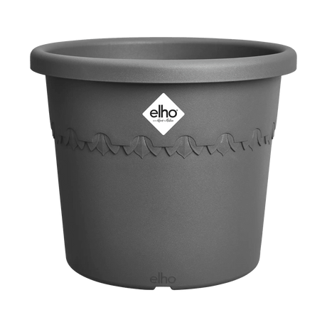 Elho 48cm Algarve Cylindro Plastic Pot - Anthracite - Old Railway Line Garden Centre