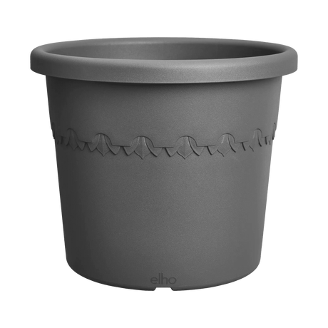 Elho 48cm Algarve Cylindro Plastic Pot - Anthracite - Old Railway Line Garden Centre