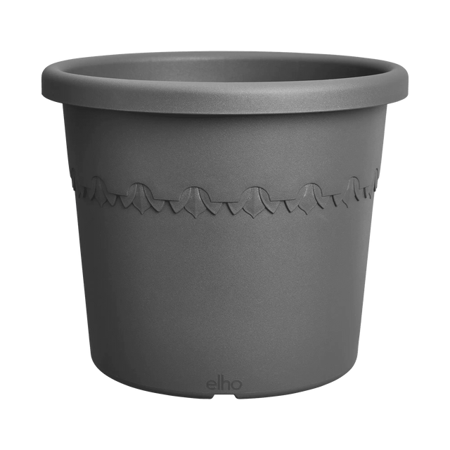 Elho 48cm Algarve Cylindro Plastic Pot - Anthracite - Old Railway Line Garden Centre