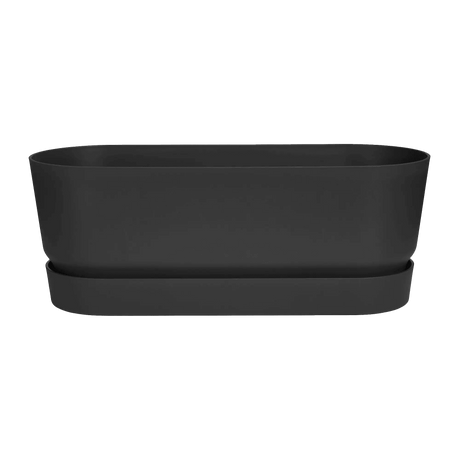 Elho 50cm Living Black Greenvillle Long Trough Planter - Old Railway Line Garden Centre