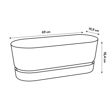 Elho 70cm White Long Greenville Recycled Plastic Trough - Old Railway Line Garden Centre