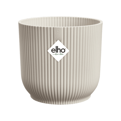Elho 9cm Vibes Fold Round Mini Pot - Linen White - Old Railway Line Garden Centre