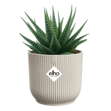 Elho 9cm Vibes Fold Round Mini Pot - Linen White - Old Railway Line Garden Centre