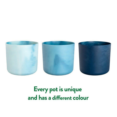 Elho Ocean Collection Atlantic Blue Recycled Waste Round Indoor Pot 14cm - Old Railway Line Garden Centre