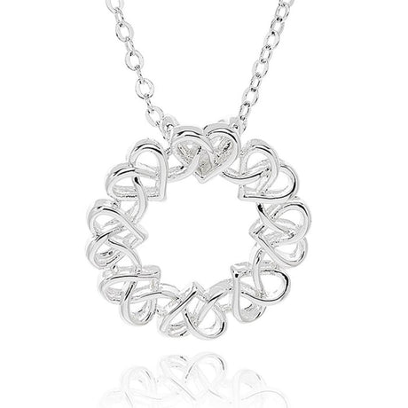 Equilibrium 1.5cm Celtic Circle of Hearts Necklace - Silver - Old Railway Line Garden Centre