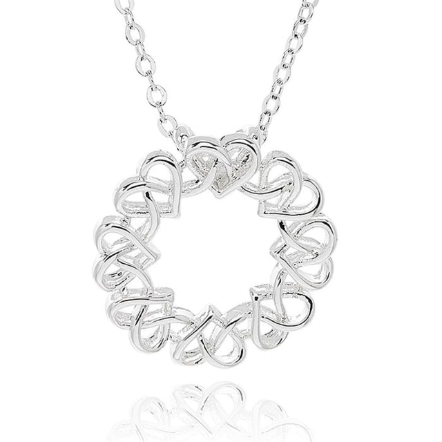 Equilibrium 1.5cm Celtic Circle of Hearts Necklace - Silver - Old Railway Line Garden Centre