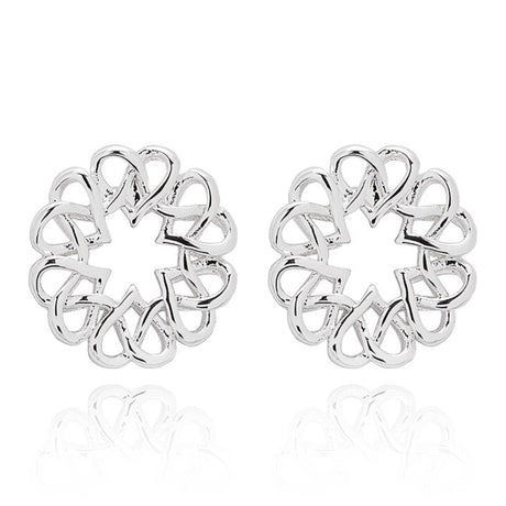 Equilibrium 1cm Celtic Circle of Hearts Stud Earrings - Silver - Old Railway Line Garden Centre