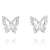 Equilibrium 3 Pairs Silver Plated Earrings Butterfly Flower Star