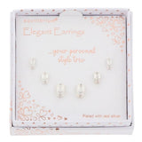 Equilibrium 3 Pairs Silver Plated Earrings Glam Hoops