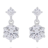 Equilibrium 3 Pairs Silver Plated Earrings Round Soliatire