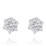 Equilibrium 3 Pairs Silver Plated Earrings Round Soliatire