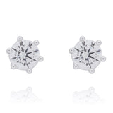 Equilibrium 3 Pairs Silver Plated Earrings Round Soliatire