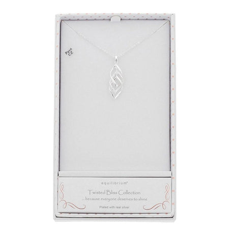 Equilibrium 3cm Twisted Bliss Necklace - Silver - Old Railway Line Garden Centre