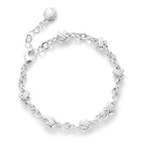 Equilibrium 1cm Contemporary Modern Kisses Bracelet - Silver