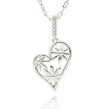 Equilibrium Daisy Chain Daisy Heart Silver Plated Necklace - Old Railway Line Garden Centre