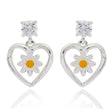 Equilibrium Daisy Chain Heart Silver Plated Earrings - Old Railway Line Garden Centre