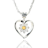 Equilibrium Daisy Chain Heart Silver Plated Necklace - Old Railway Line Garden Centre