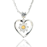Equilibrium Daisy Chain Heart Silver Plated Necklace