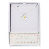 Equilibrium Daisy Chain Heart Silver Plated Necklace