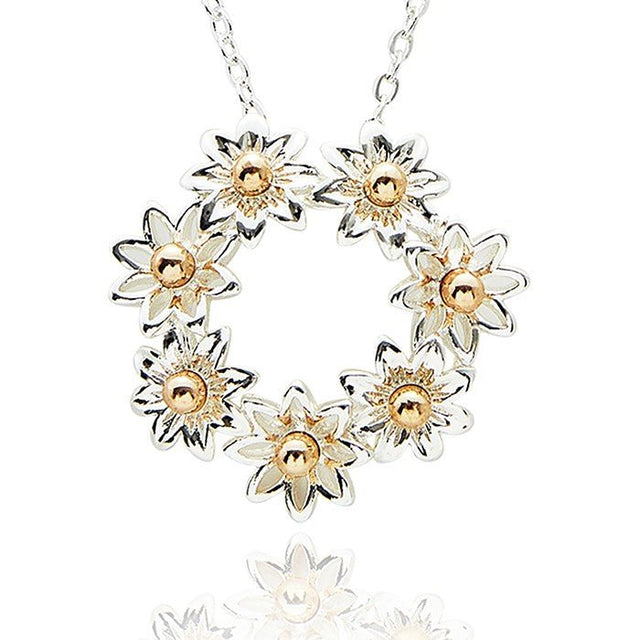 Equilibrium Daisy Chain Sparkle Silver Plated Necklace - Old Railway Line Garden Centre