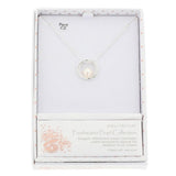 Equilibrium Elegant Freshwater Pearl Circle Silver Plated Necklace