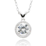 Equilibrium Eternal Solitaire Silver Plated Necklace