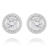 Equilibrium Eternal Solitaire Silver Plated Studs